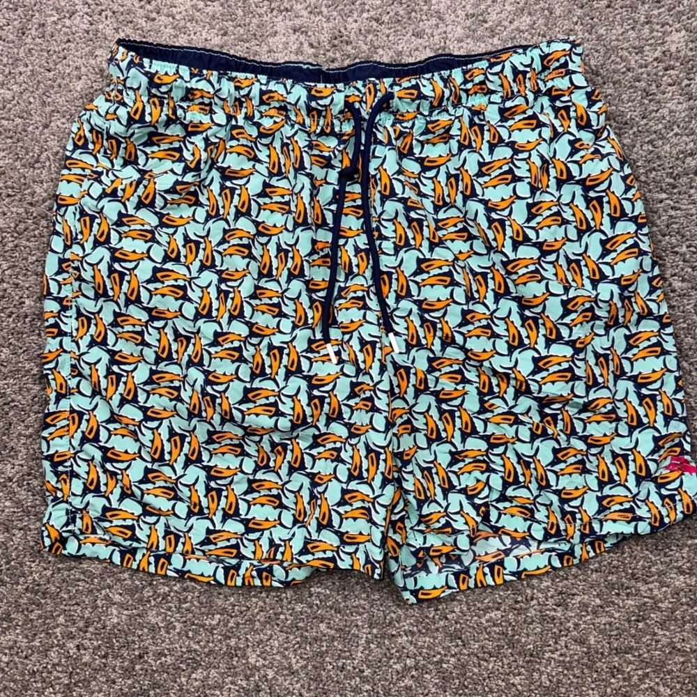 Tommy Bahama Swim Trunks Mens Abstract Marlin Print Turquoise XL NEW